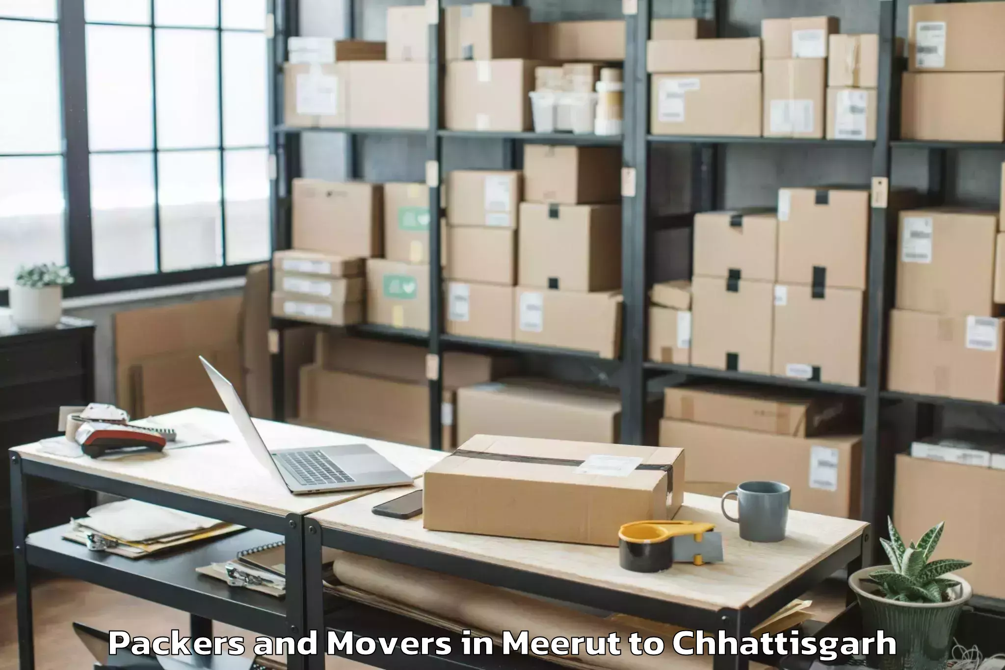 Book Meerut to Gharghoda Packers And Movers Online